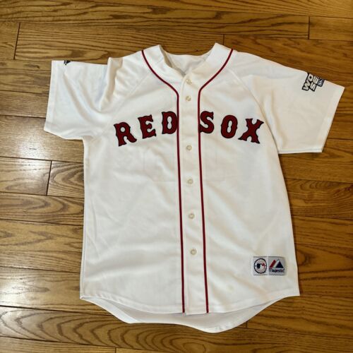 Vtg Majestic Boston Red Sox Johnny Damon #18 2004 World Series Jersey Sz L USA