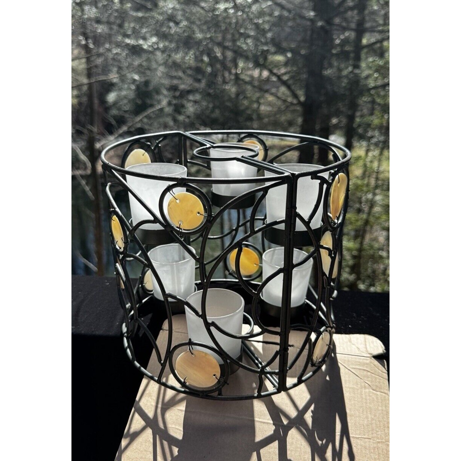 Lovely Pier 1 Imports Patio Table Centerpiece Umbrella Tealight Candleholder NIB