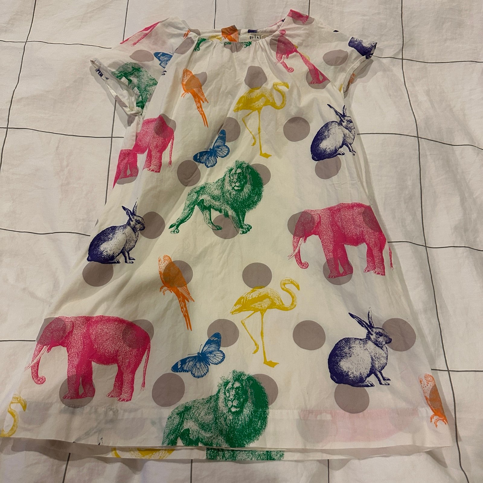Mini Boden zoo animal dress 6/7 vguc
