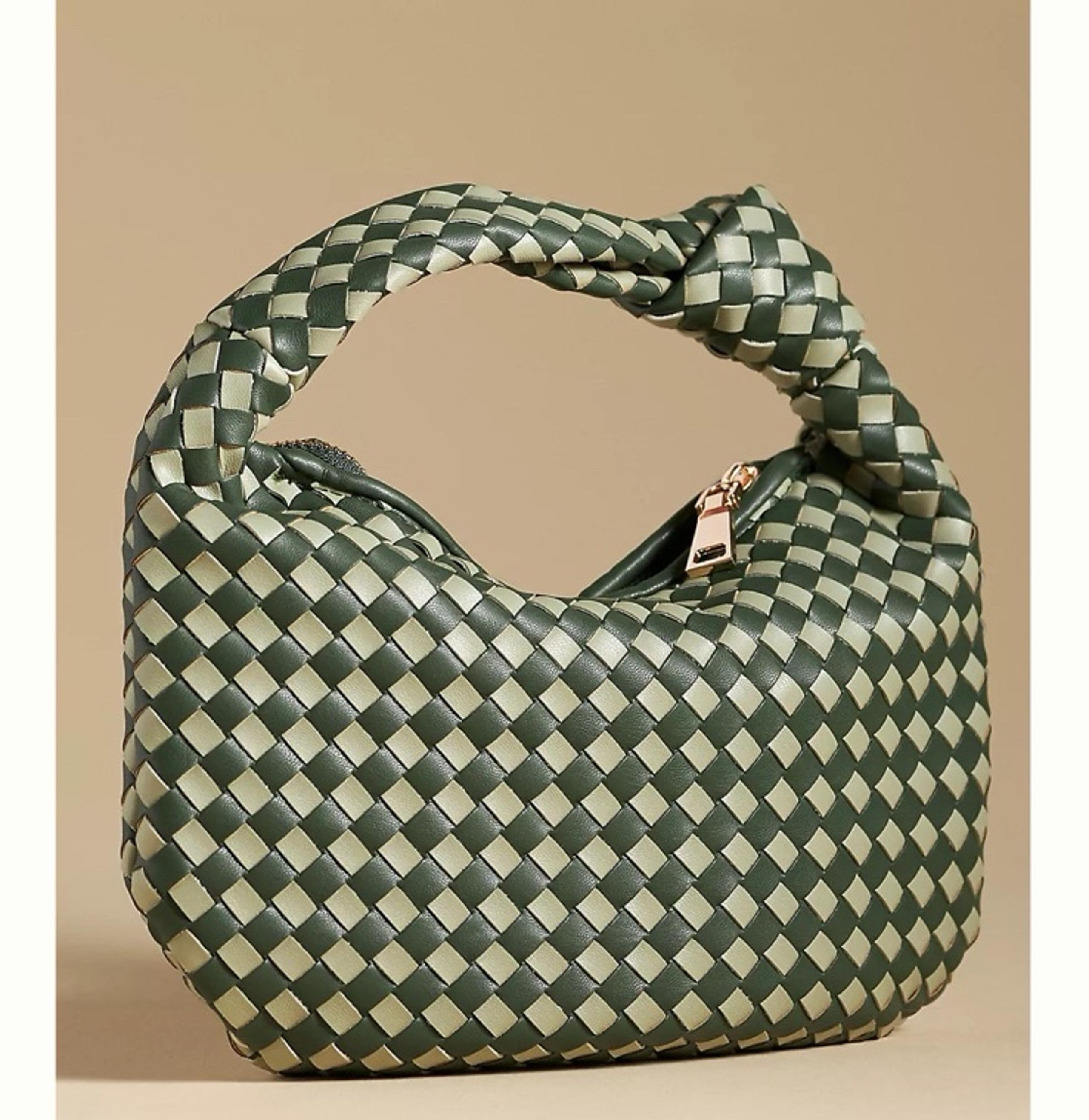 NWT Anthropologie The Brigitte Satchel by Melie Bianco: Check Edition