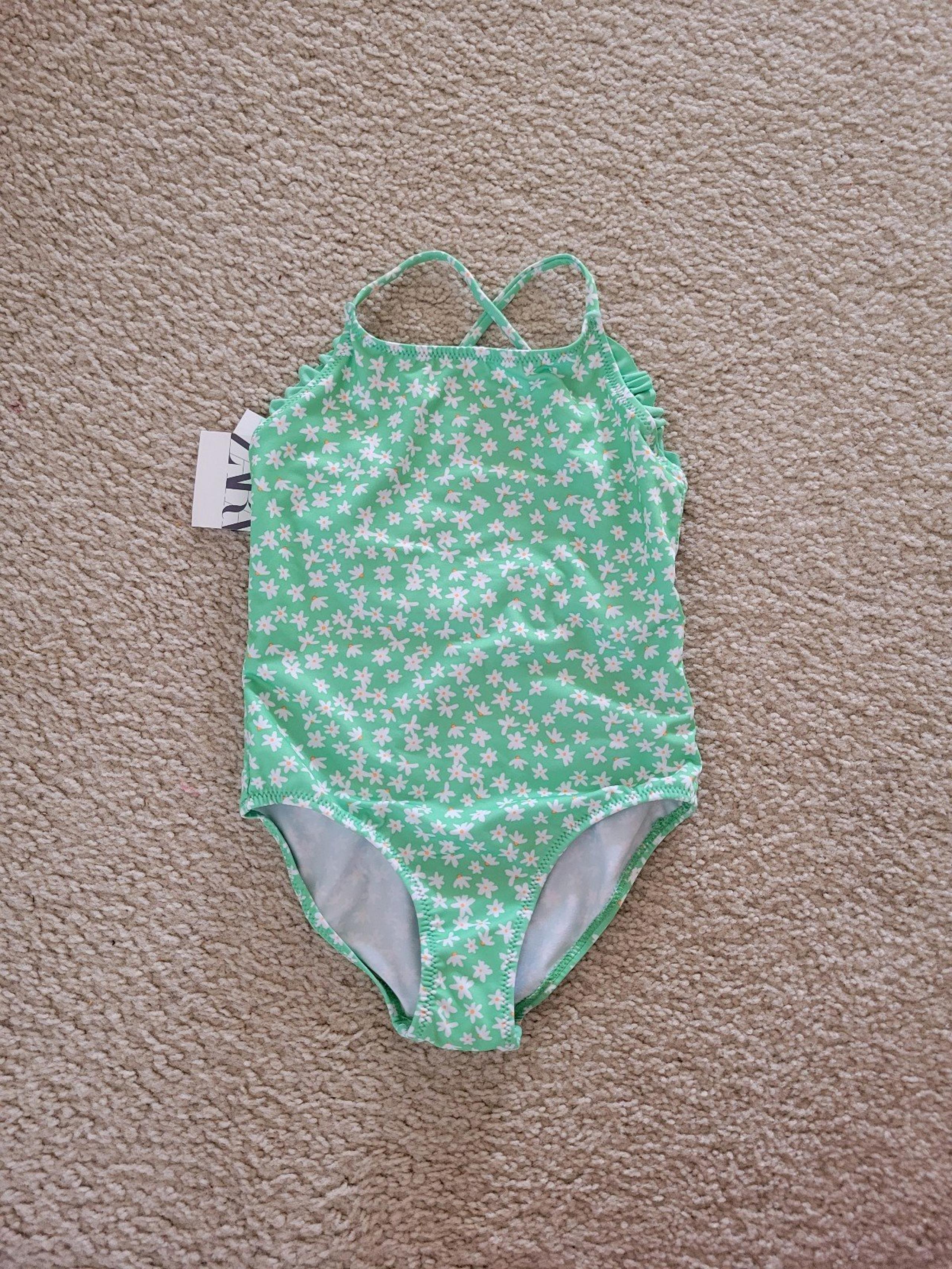 Zara BABY/ FLORAL SWIMSUIT WITH RUFFLES. Size 4-5t