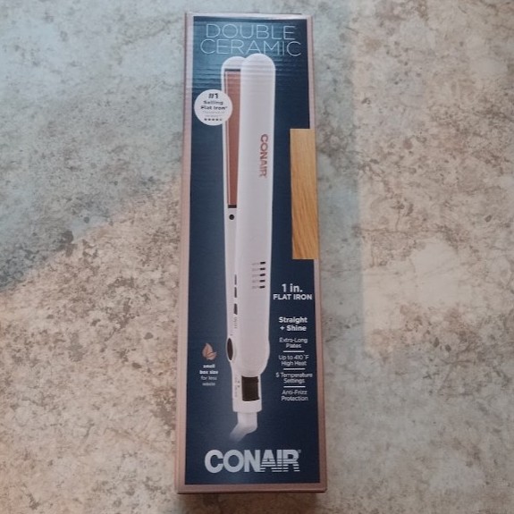 Conair Double Ceramic Flat Iron, 1.0-Inch, Straight & Shine, For All Hair Types