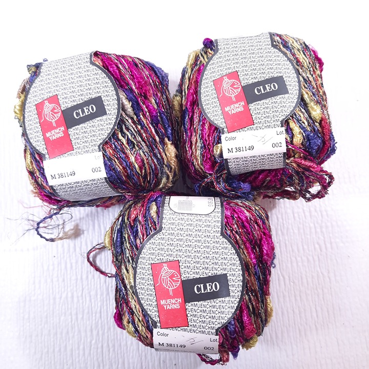 NEW Muench Yarns Cleo set 3 skeins Color M 381149 Metallic Blend Multicolor