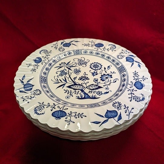 4 - J & G Meakin, Blue Nordic 10 Dinner Plates, English Ironstone, Discontinued