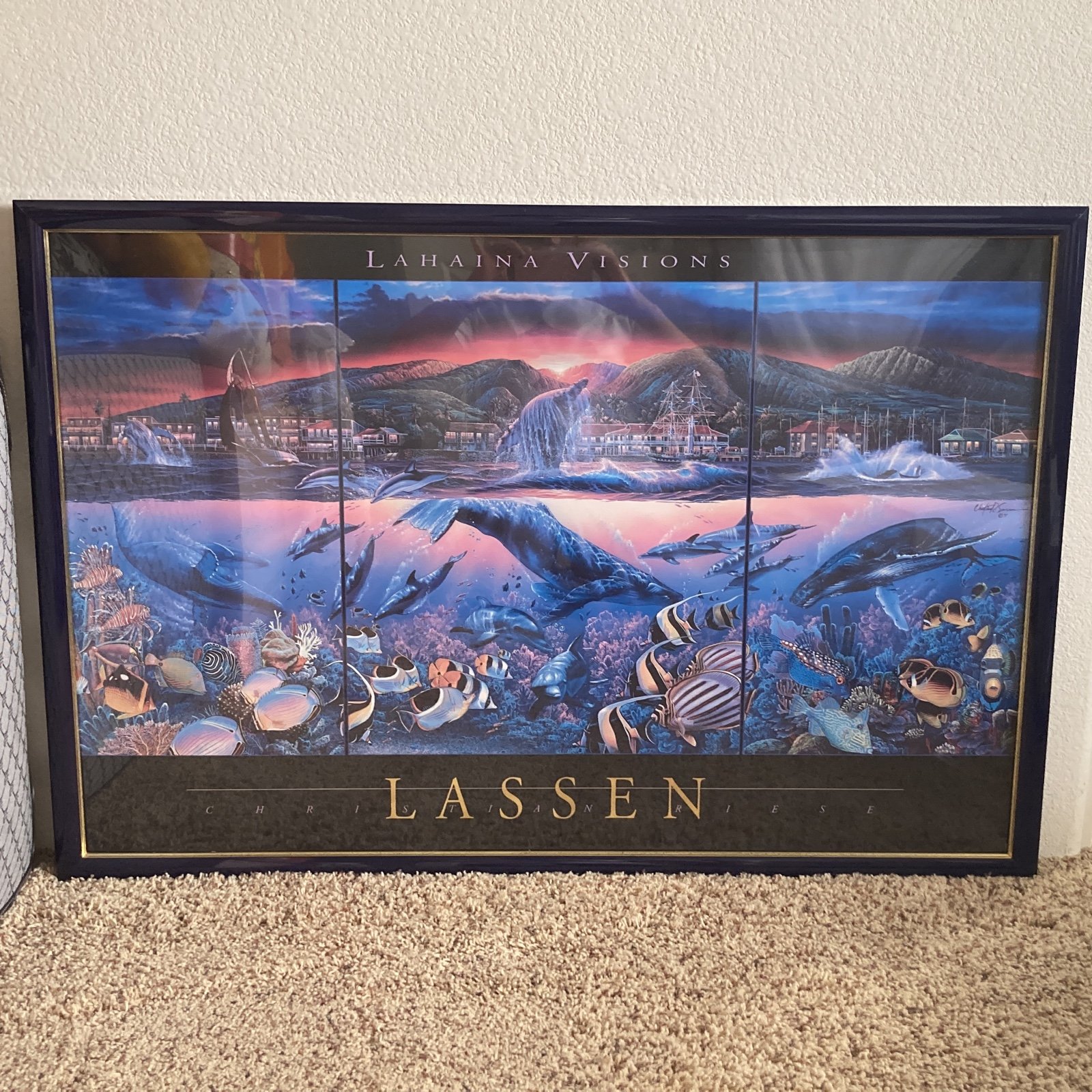 LASSEN Hawaii Picture Poster Large with frame