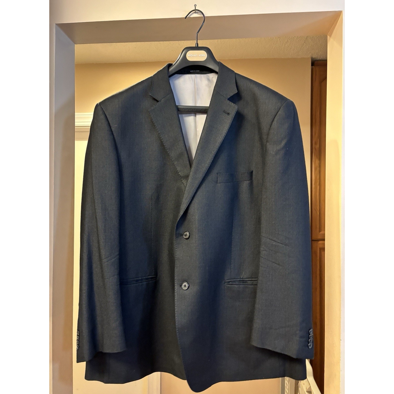 Michael Kors Luxury Suit Jacket 100% Silk 48R Dark Grey