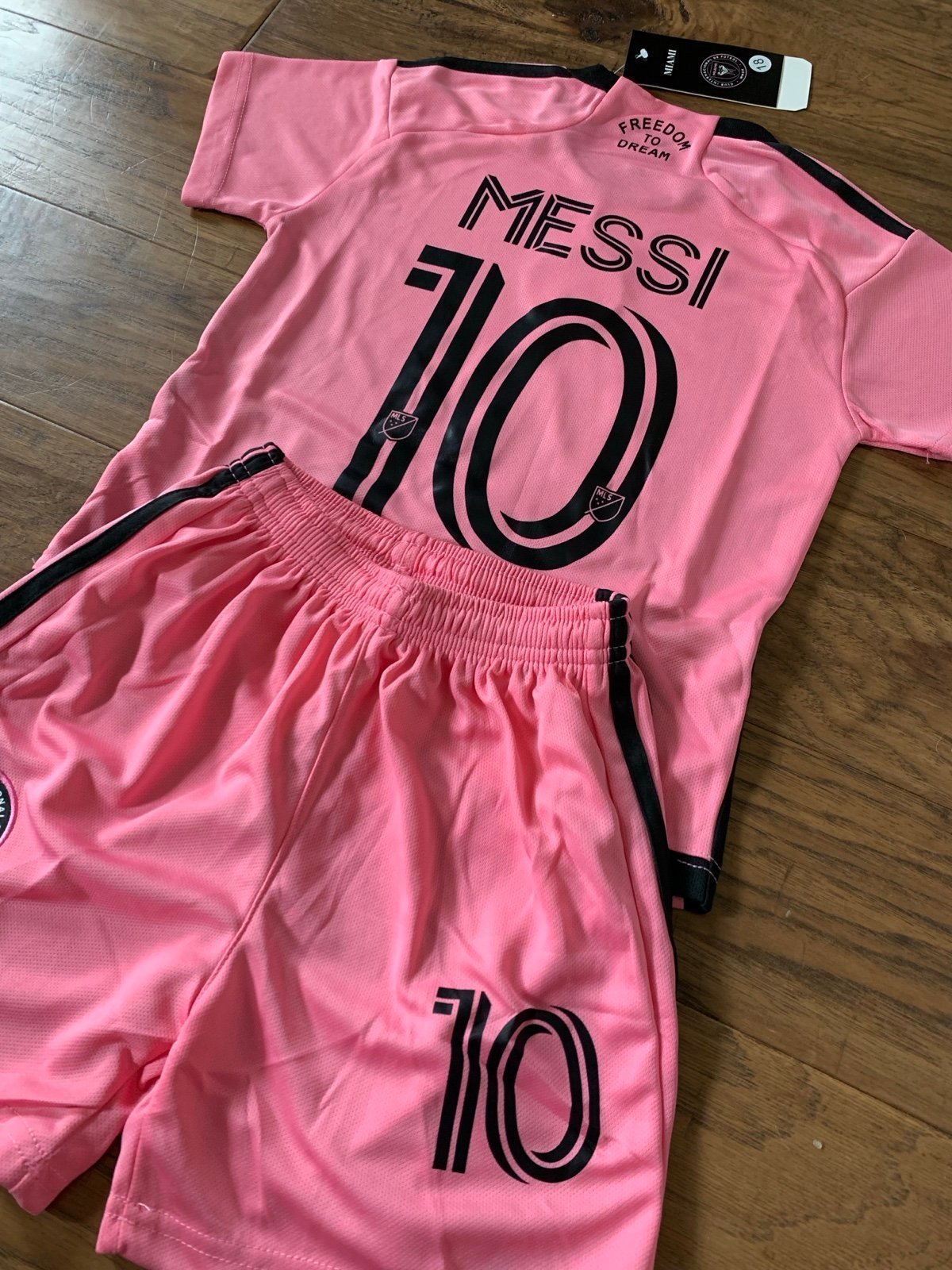Messi Youth Small 6-7 Miami FC Home Pink Jersey set of 2 Boy or Girls unisex