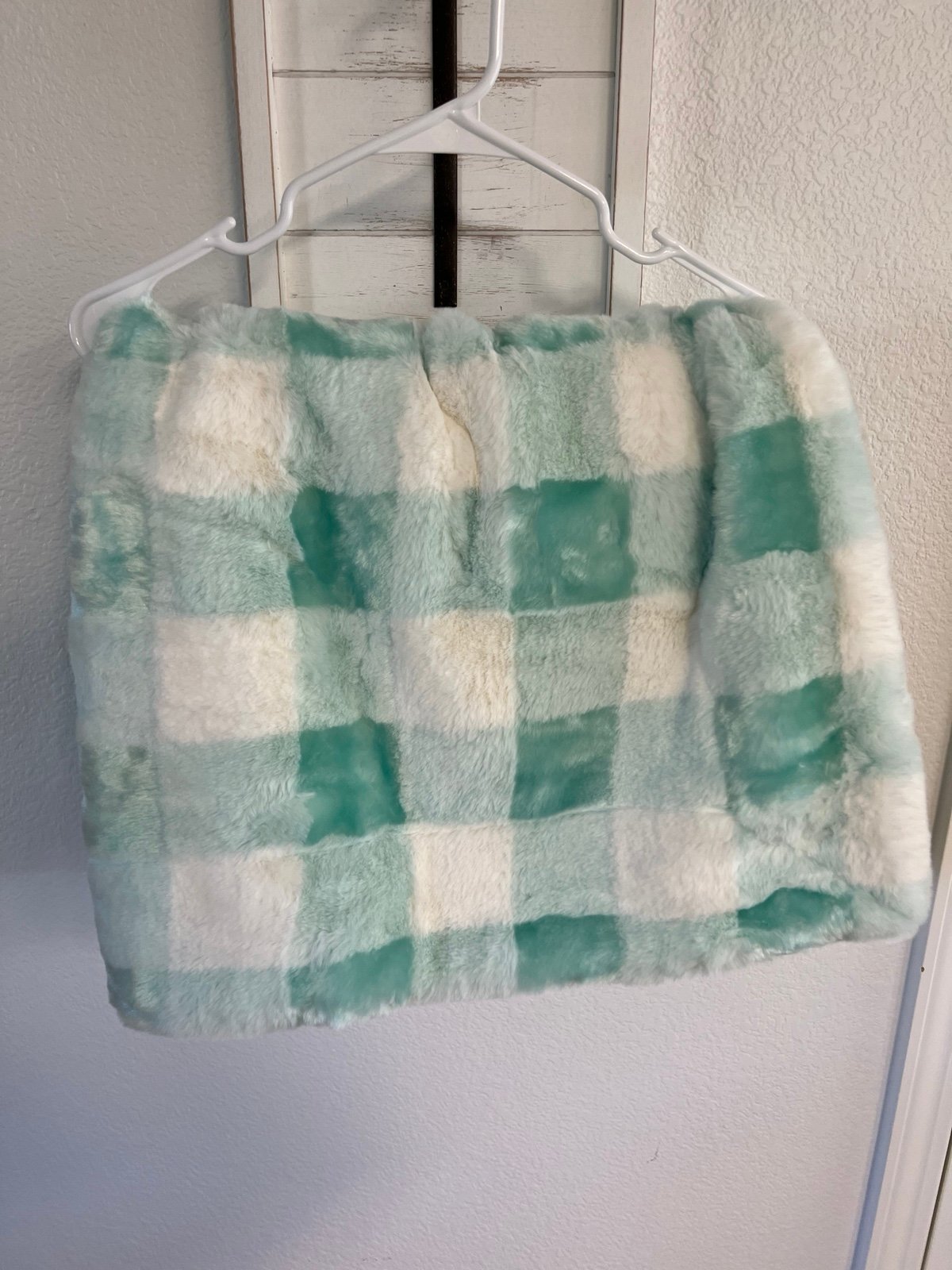 Buffalo check minky couture blanket, infant sized