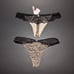 NWT VS PINK vintage leopard black lace extra low rise panty thong M