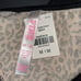 NWT VS PINK vintage leopard black lace extra low rise panty thong M