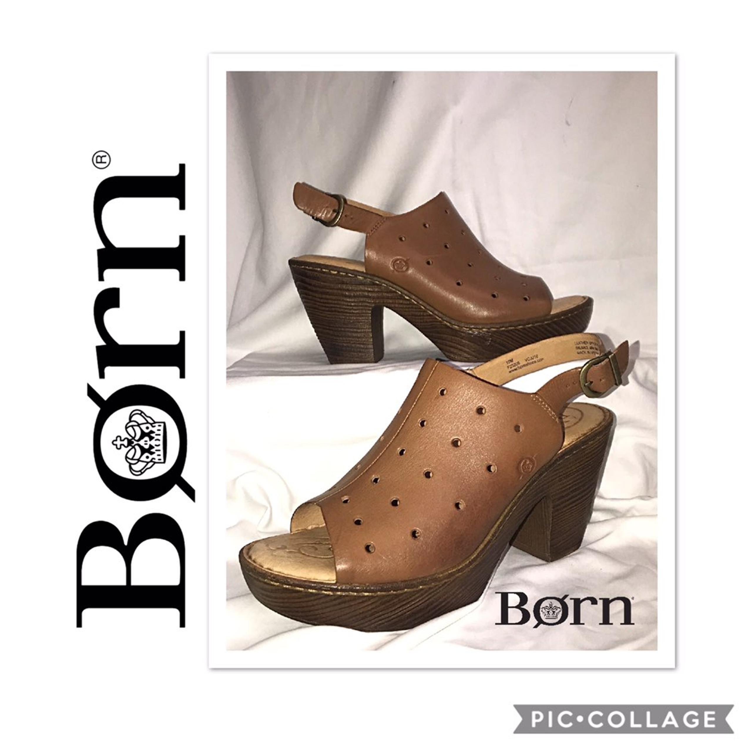 BORN leather Slingback Clogs