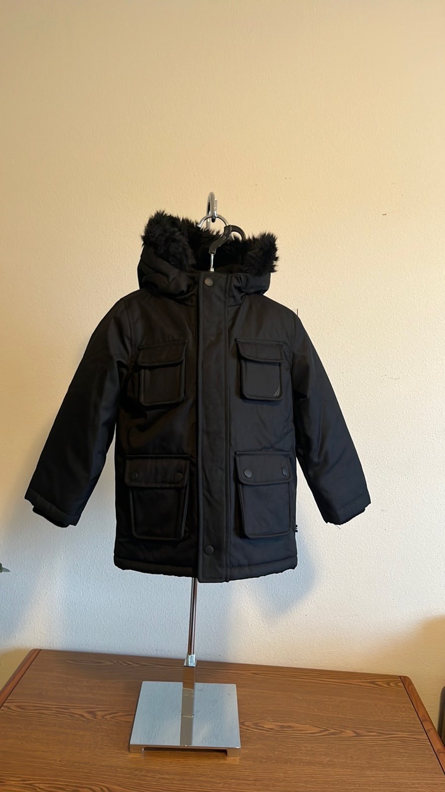 Nautica Boys Hooded Winter Quilted Parka Black Size 3T EUC