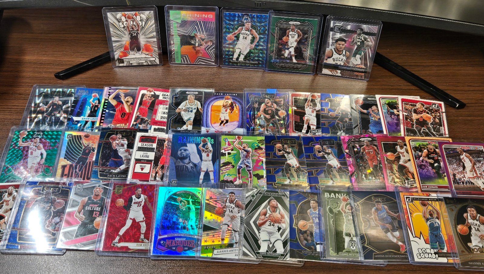 NBA card lot Giannis Antetokounmpo, Bam Adebayo and Zach Lavine