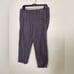 Allen Allen Women's Cropped Pants Blue White Loose Elastic Waist 100% Linen Sz M