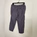 Allen Allen Women's Cropped Pants Blue White Loose Elastic Waist 100% Linen Sz M