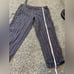 Allen Allen Women's Cropped Pants Blue White Loose Elastic Waist 100% Linen Sz M