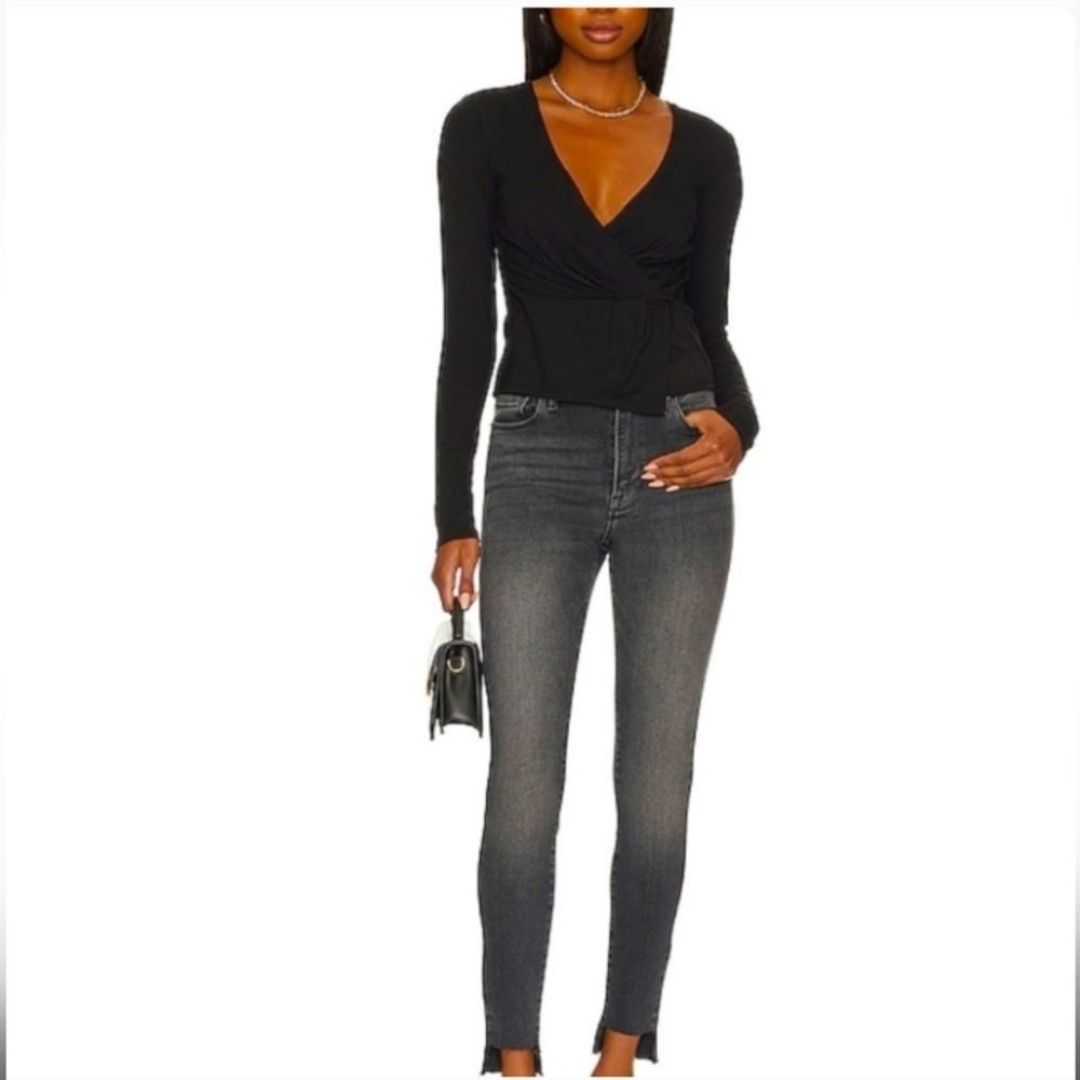 NWT Good American X Calik Denim Good Waist Black Skinny Jeans