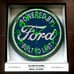 Ford Garage Shop Mechanic Glow In The Dark Wall Clock New!