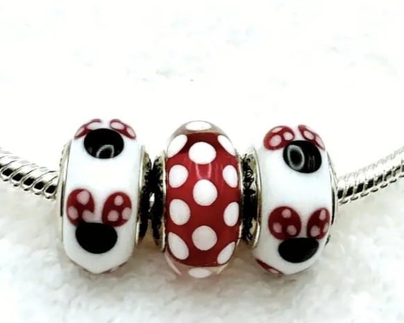 3 peice sterling silver Disney bead charm