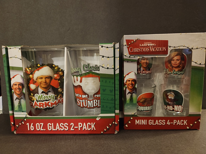National Lampoon Christmas Vacation Glasses Plus Shot Glasses