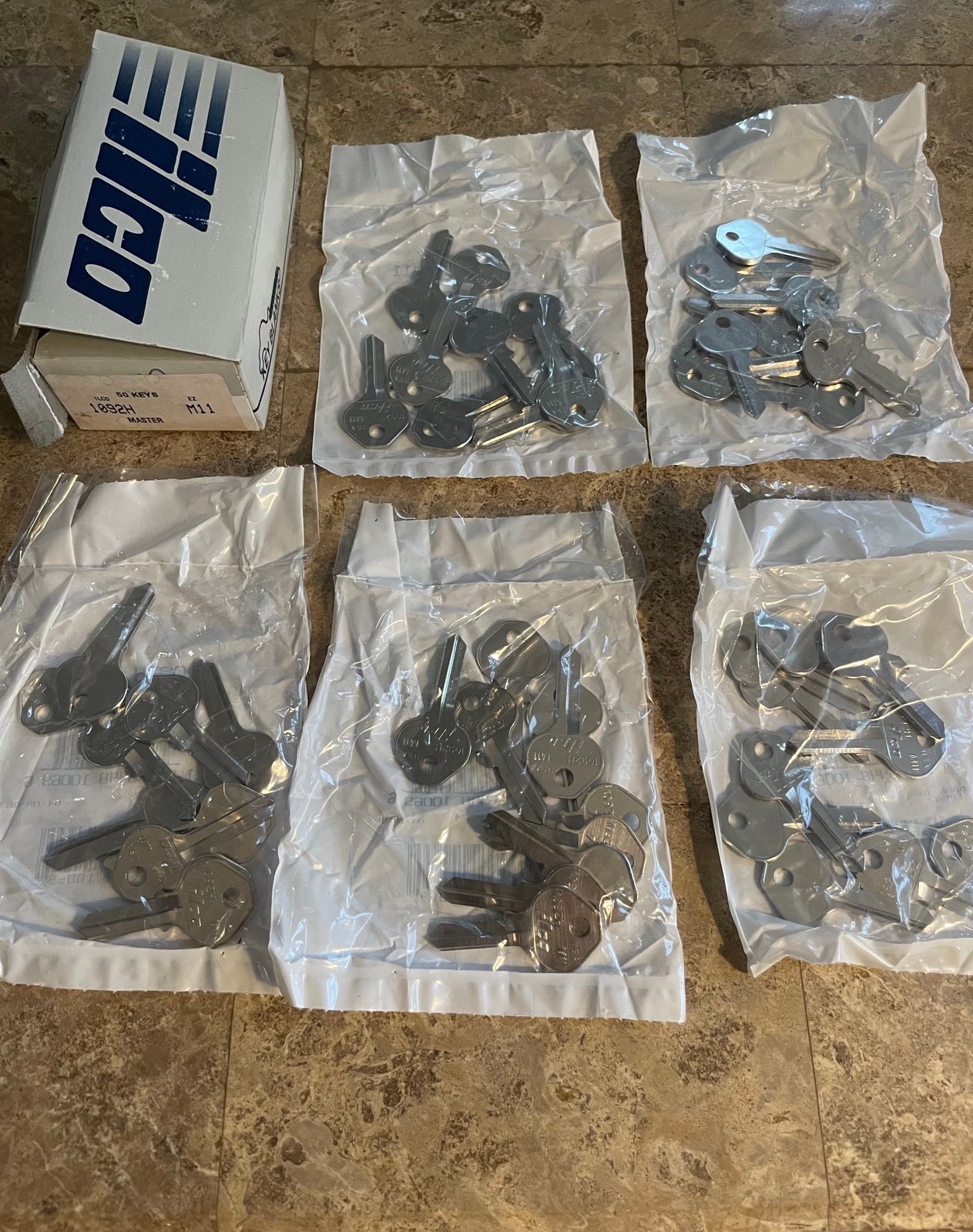 Lot of 50 Kaba Ilco 1092H-M11 Key Blanks