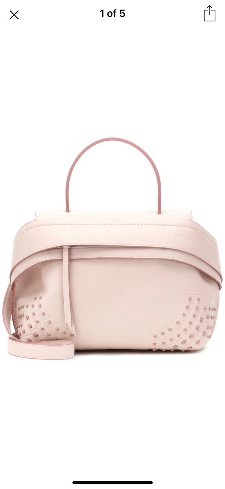 Tod’s Wave Small Leather tote baby pink
