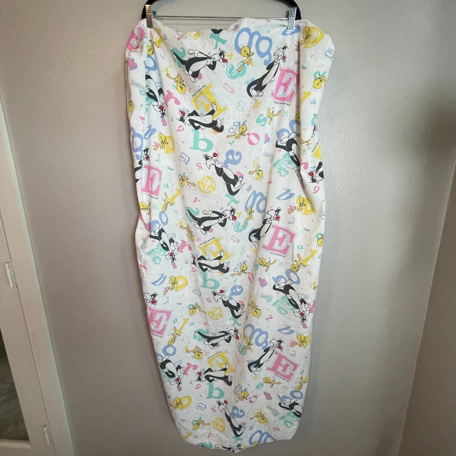 Vtg 90s Looney Tunes Crib Baby Fitted & Flat Sheets Warner Bros Gerber Tweety