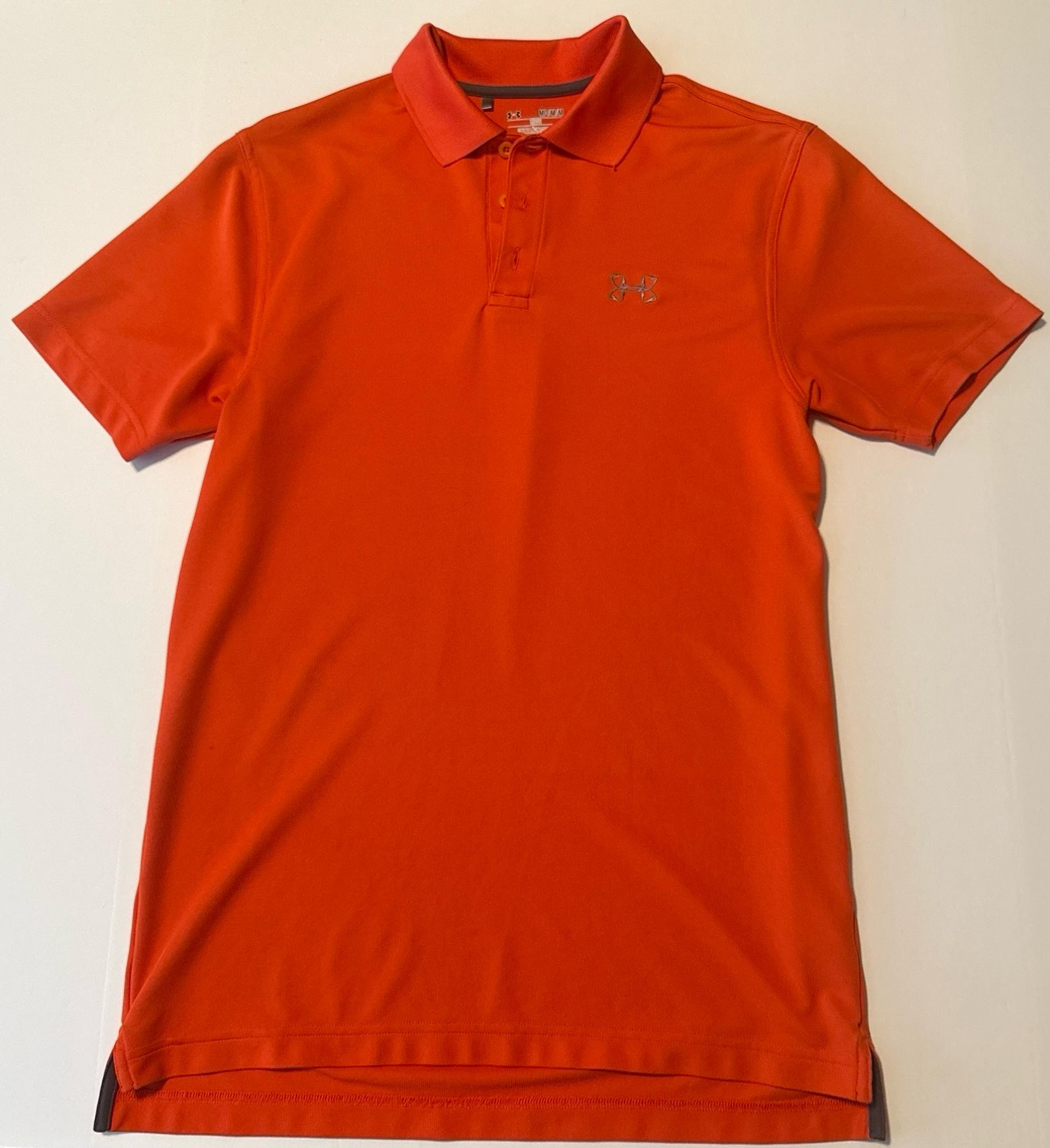 Under Armour Loose Heat Gear Men’s Short Sleeve Polo Shirt Orange MD