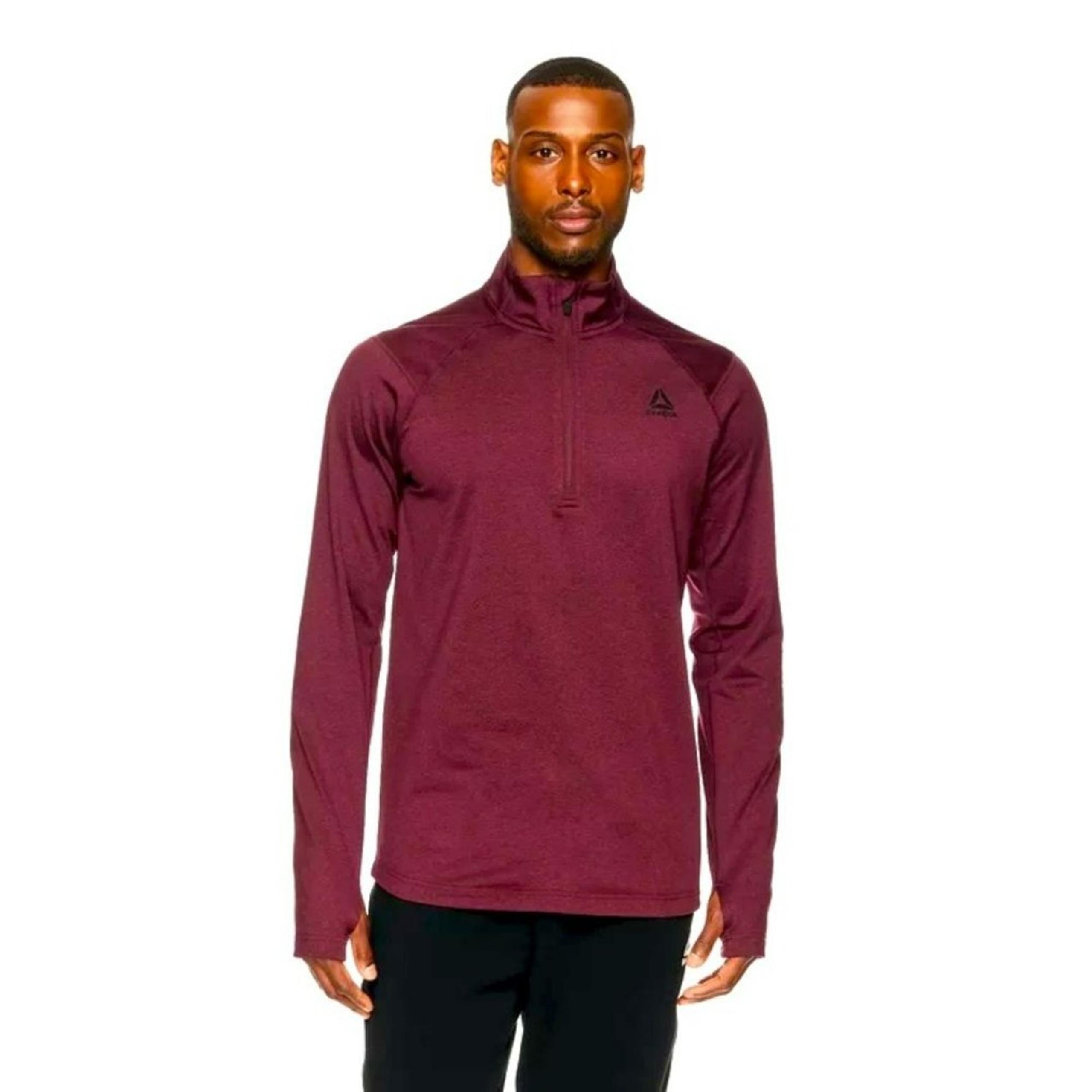 Reebok Maroon Quarter Zip Active Pullover Sweatshirt Mens Size XL