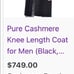 Men’s Large Long Length Cashmere Pea Coat