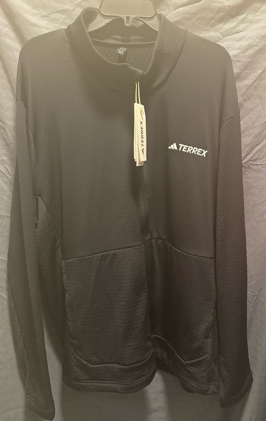 Adidas New Women’s Terrex Fleece Light Full-Zip Jacket Size 4XL BLACK 100