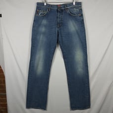 Vintage Hugo Boss Orange Label Men's Jeans Button Fly Baggy Blue Relaxed 34x34