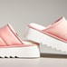 Anthropologie Maeve Puffy Platform Slippers Pink White Size Large 10 - 11