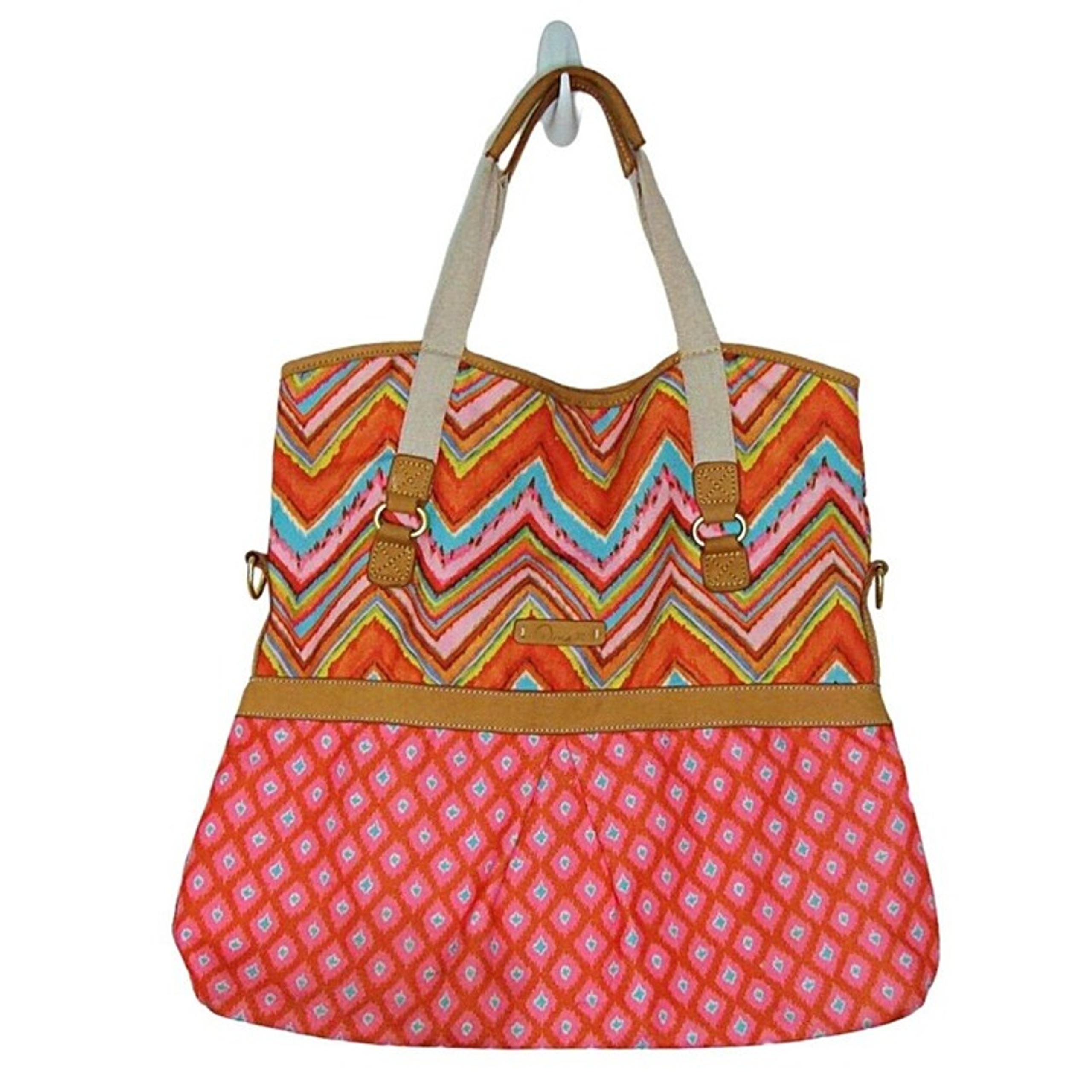 Dena Designs Tote Bag Canvas Crossbody Bag Pockets Double and Long Handles Large