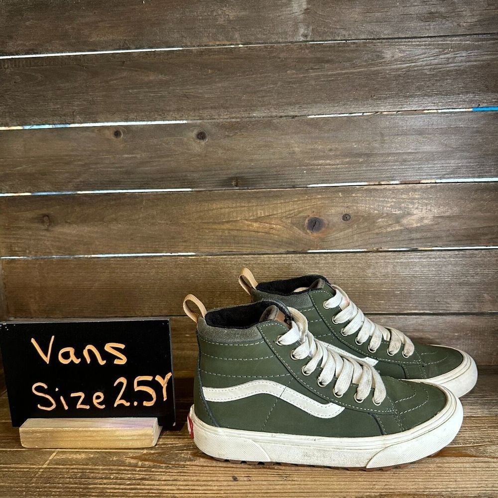 Big Kids Vans Sk8 Hi MTE-1 Green Casual Skateboarding Sneakers Shoes Size 2.5 Y