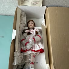 Danbury Mint Norman Rockwell’s Young Ladies Check Up Porcelain Doll 13”
