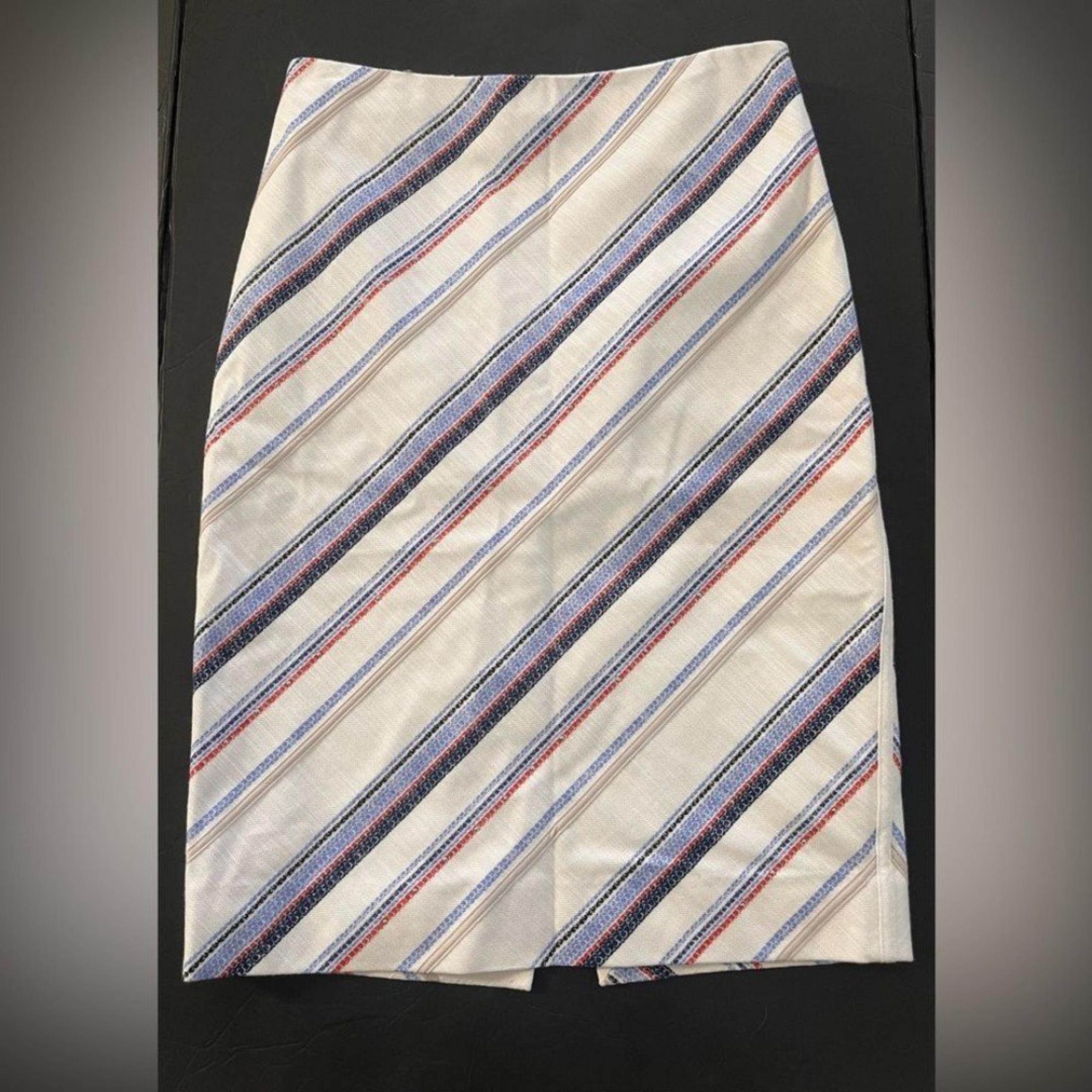 White House Black Market Pencil Straight Skirt Red White Blue Nantucket Womens 0