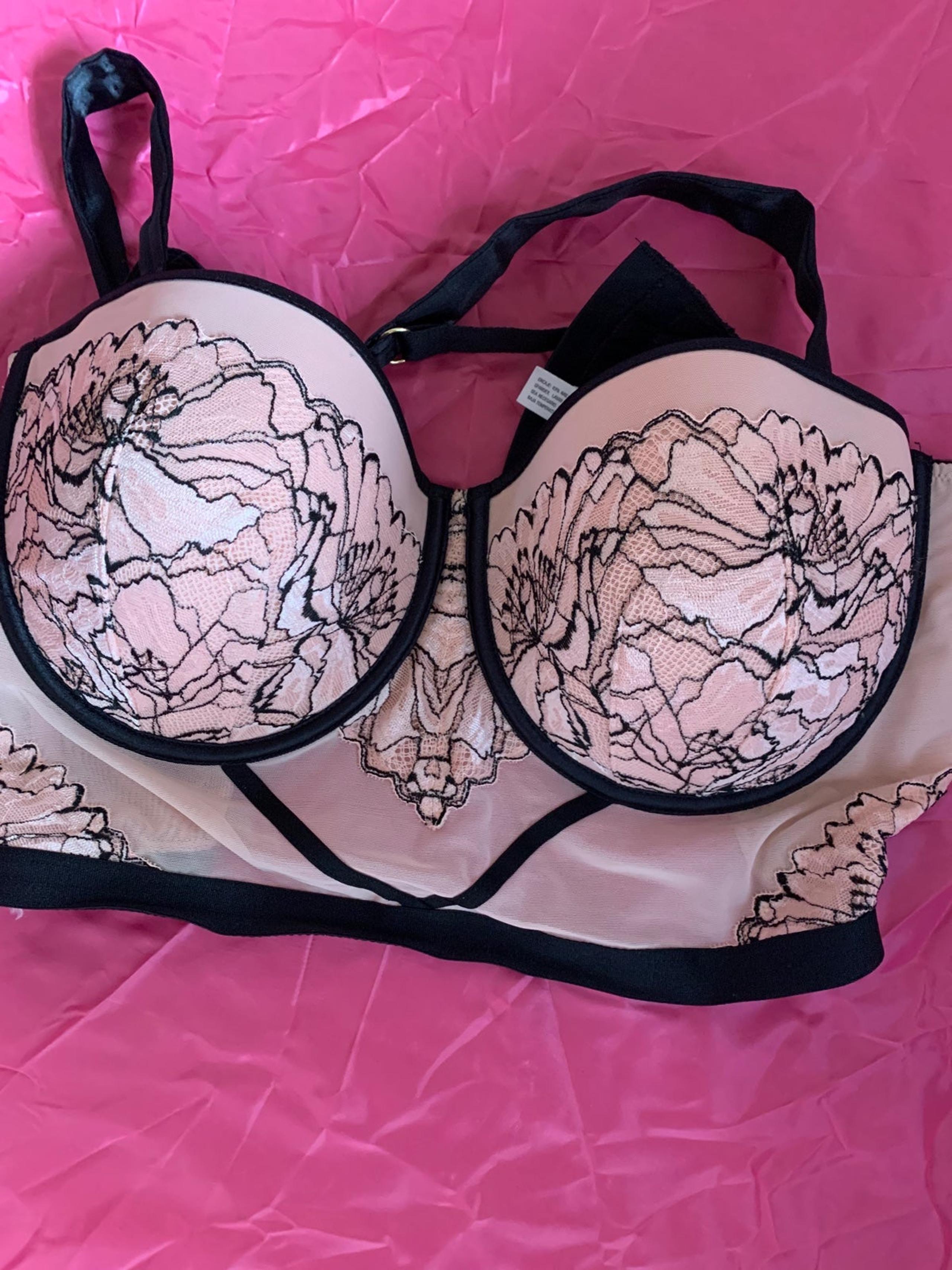 pink embroidered bralette corset