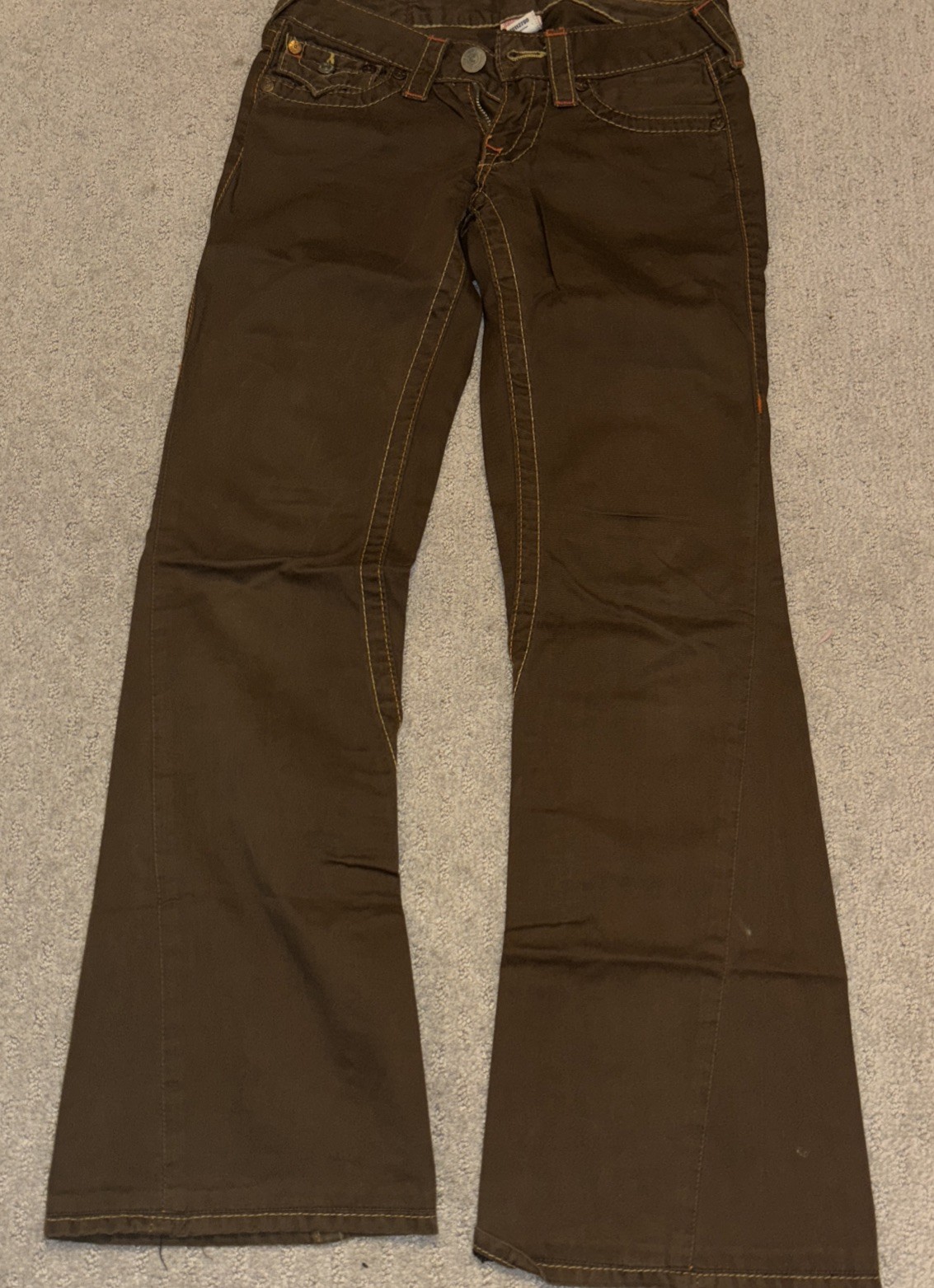 True Religion Flared Jeans Women 24 Brown Slim Fit y2k low rise vintage