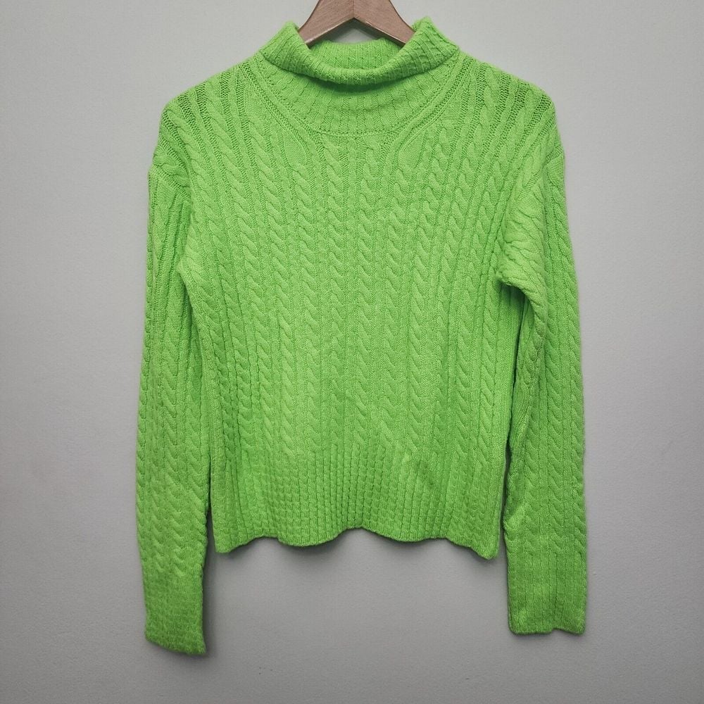 MAGLIANO「Freakettone Cable Sweater French Connection Sweater Turtle Neck Bright Green Flash