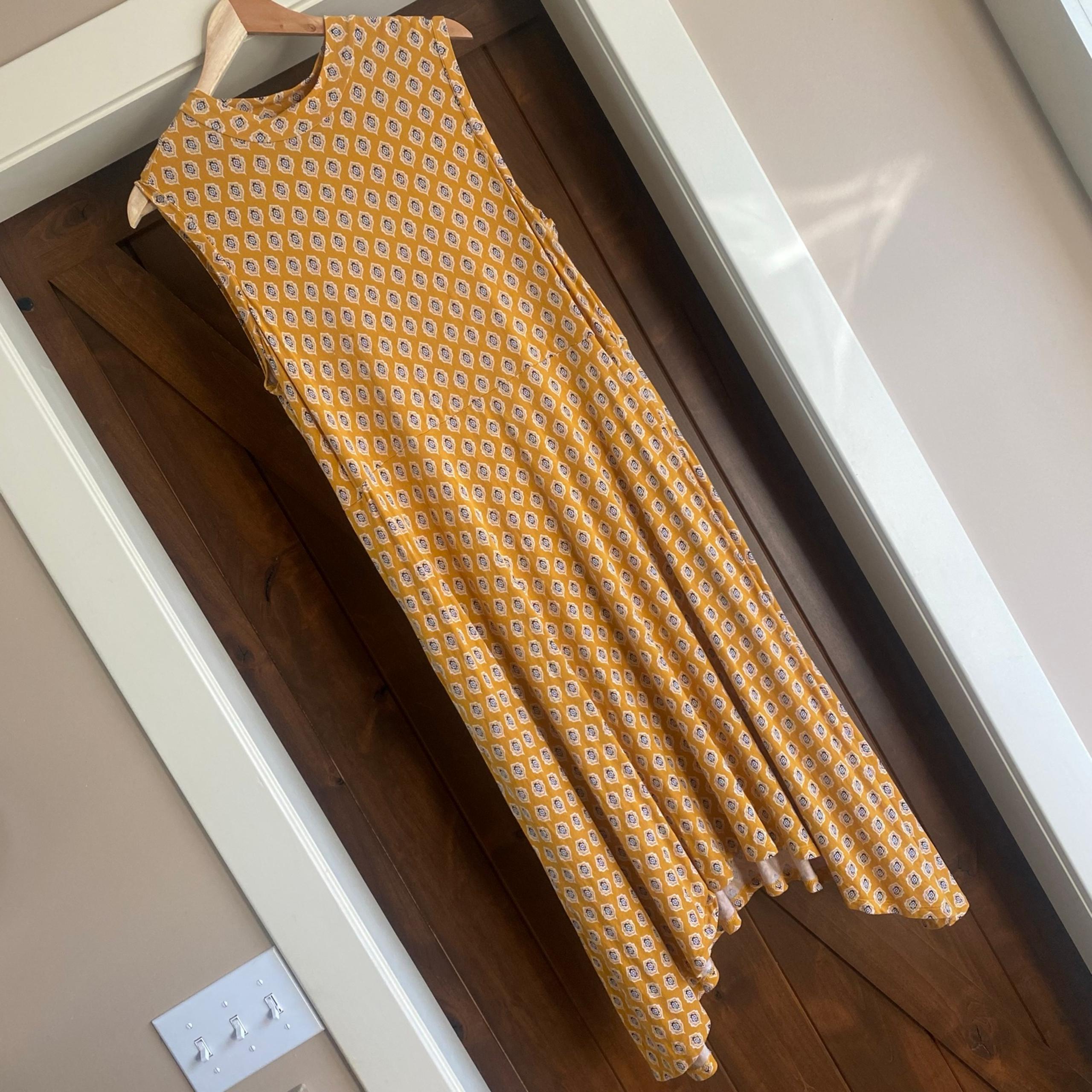 Maeve by Anthropologie Cleary Dress Mock Neck Sleeveless Mustard Yellow Sz 2XL