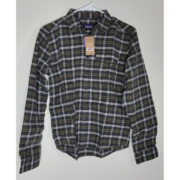 Patagonia Flannel Shirt Mens XXS Organic Cotton Instinct Forge Grey Fjord NEW