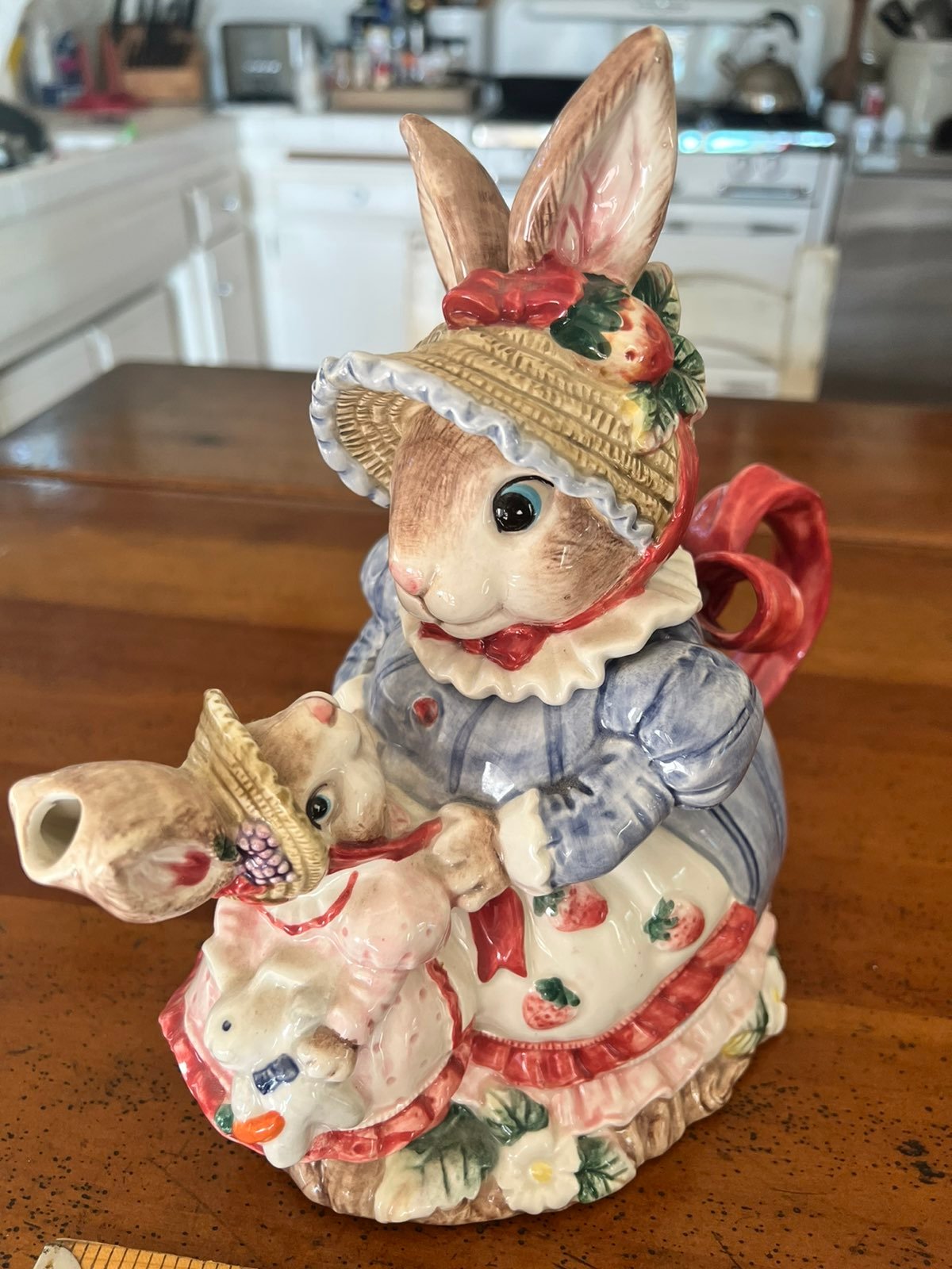 1992 Fitz & Floyd Rabbit & Baby Teapot