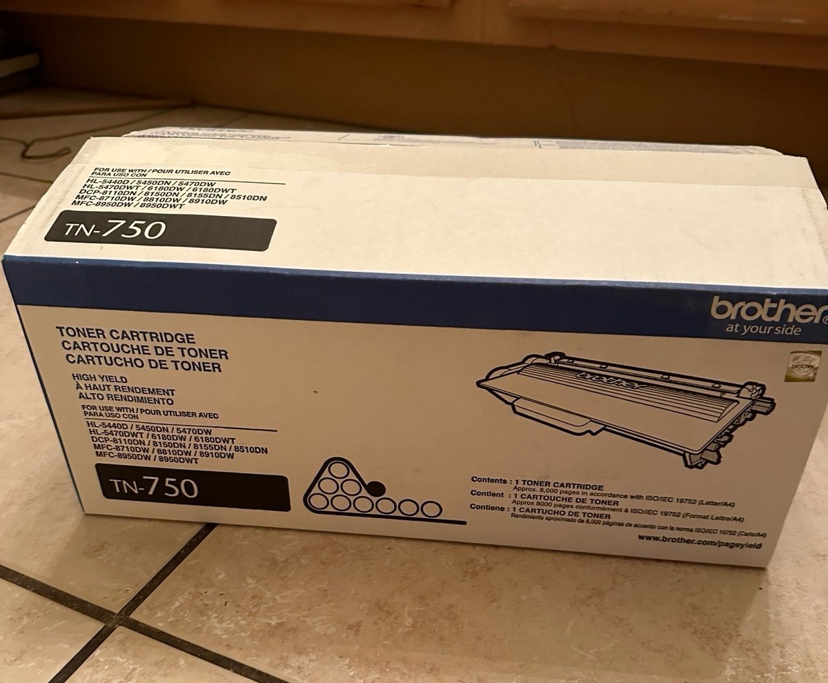Brother TN-750 Printer Ink Toner Cartridge