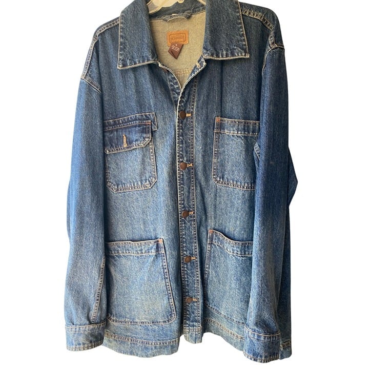 Schmidt Vintage Denim Jacket xl With Snap Buttons & Pockets