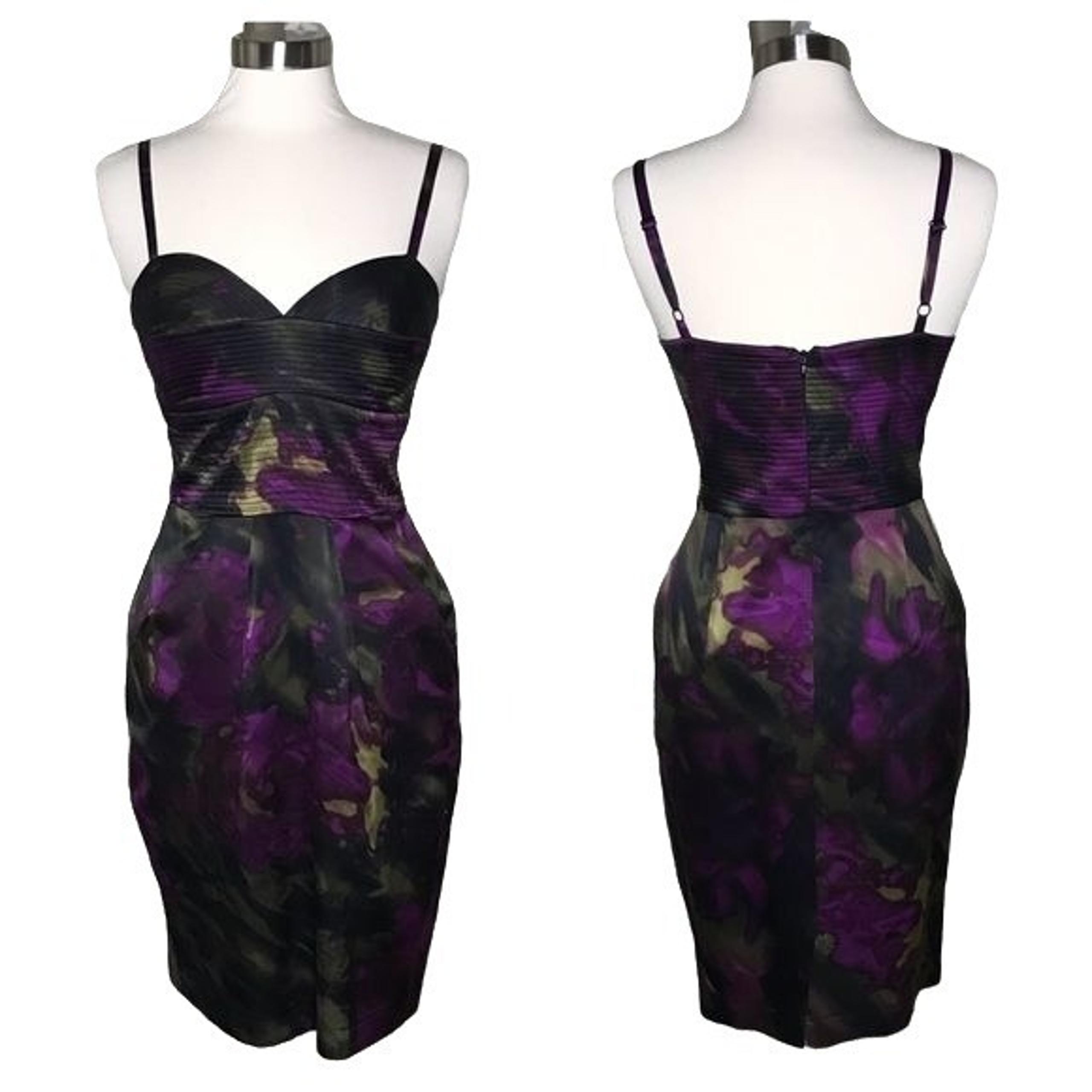 Single Dress fitted silk dress M purple