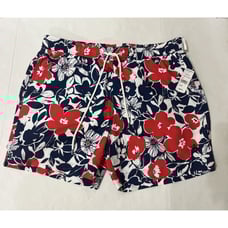 Brooks Brothers Men's Lined Swim Trunk Size L Red White Blue Floral 5 Inseam