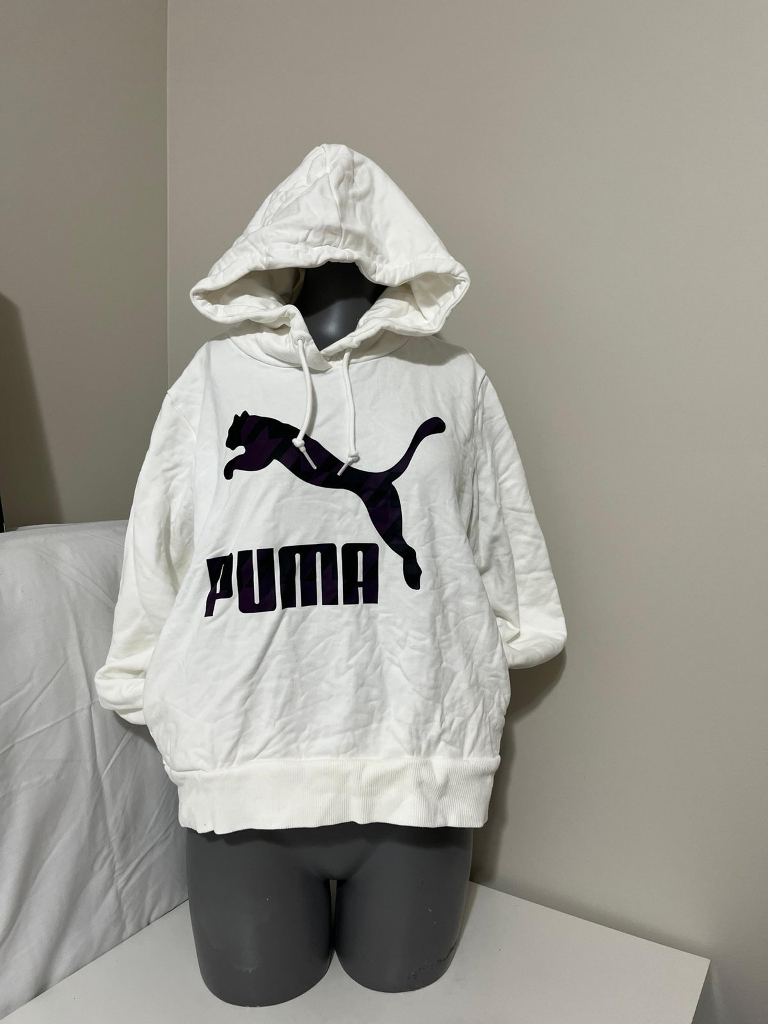 Puma Women’s Sweatshirt Hoodie with purple & black Puma camo print