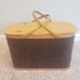 1978 Hawkeye Burlington 23 piece Wicker Picnic Basket Set with Metal Handles