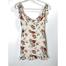 Reformation White Red Floral Mini Dress Coquette Cottagecore Romantic Feminine 4